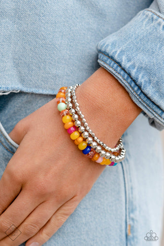 Standout Sensation- Multicolored Silver Bracelet- Paparazzi Accessories