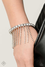 Load image into Gallery viewer, Stardust Shower- White and Silver Bracelet- Paparazzi Accessories