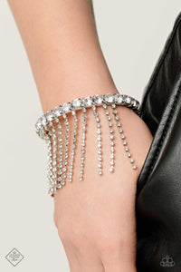 Stardust Shower- White and Silver Bracelet- Paparazzi Accessories