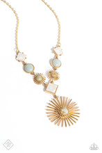 Load image into Gallery viewer, Sunburst Style- Blue and Gold Necklace- Paparazzi Accessories