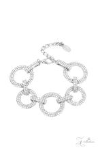 Load image into Gallery viewer, Surprise Party Shimmer- White and Silver Zi Bracelet- Paparazzi Accessories