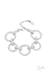 Surprise Party Shimmer- White and Silver Zi Bracelet- Paparazzi Accessories