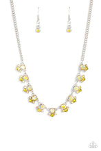 Load image into Gallery viewer, Tabloid Treasure- Yellow and Silver Necklace- Paparazzi Accessories