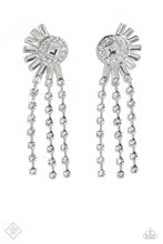 Load image into Gallery viewer, Torrential Twinkle- White and Silver Earrings- Paparazzi Accessories