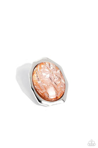Wrapped Wardrobe- Orange and Silver Ring- Paparazzi Accessories