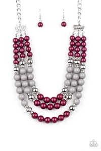 BEAD Your Own Drum- Purple and Silver Necklace- Paparazzi Accessories