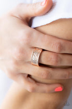 Load image into Gallery viewer, Billowy Bands- Rose Gold Ring- Paparazzi Accessories