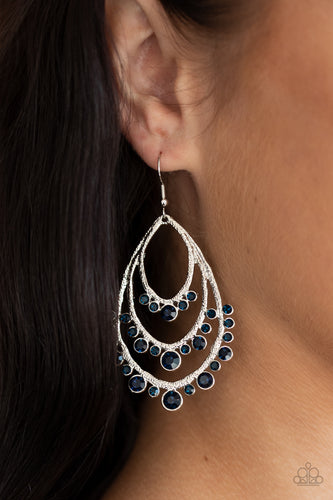 Break Out In TIERS- Blue and Silver Earrings- Paparazzi Accessories