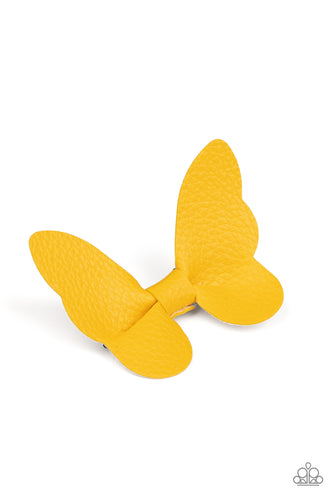 Butterfly Oasis- Yellow and Silver Hairclip- Paparazzi Accessories