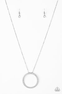 Center Of Attention- White and Silver Necklace- Paparazzi Accessories