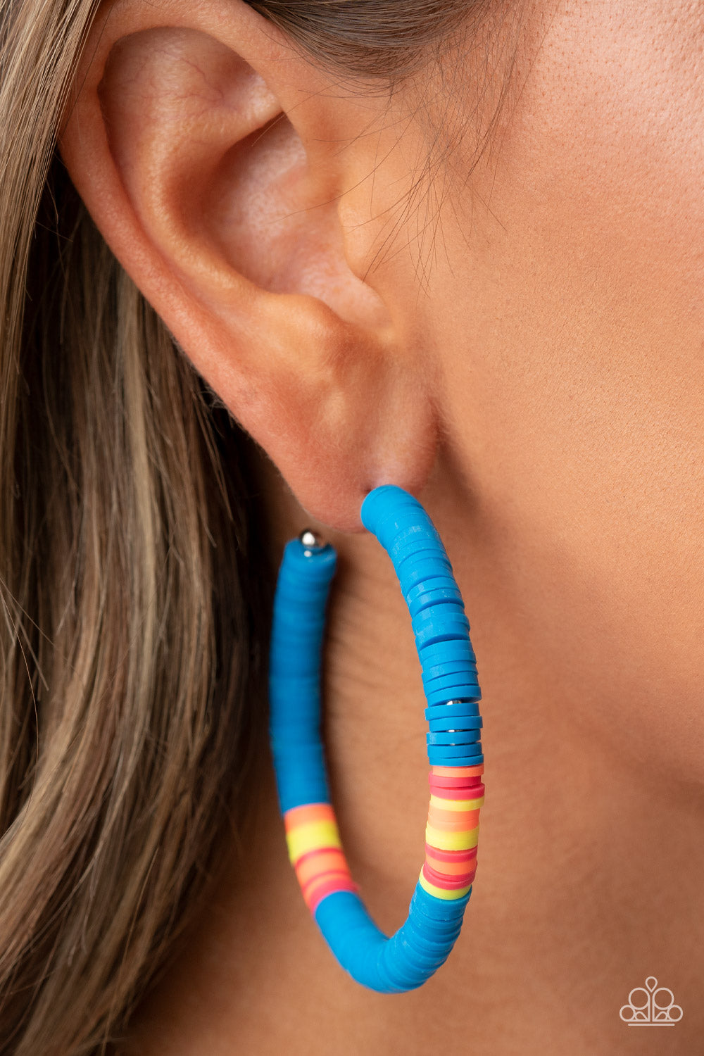 Colorfully Contagious- Blue Multicolored Earrings- Paparazzi Accessories