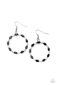 Crystal Circlets- Black and Silver Earrings- Paparazzi Accessories