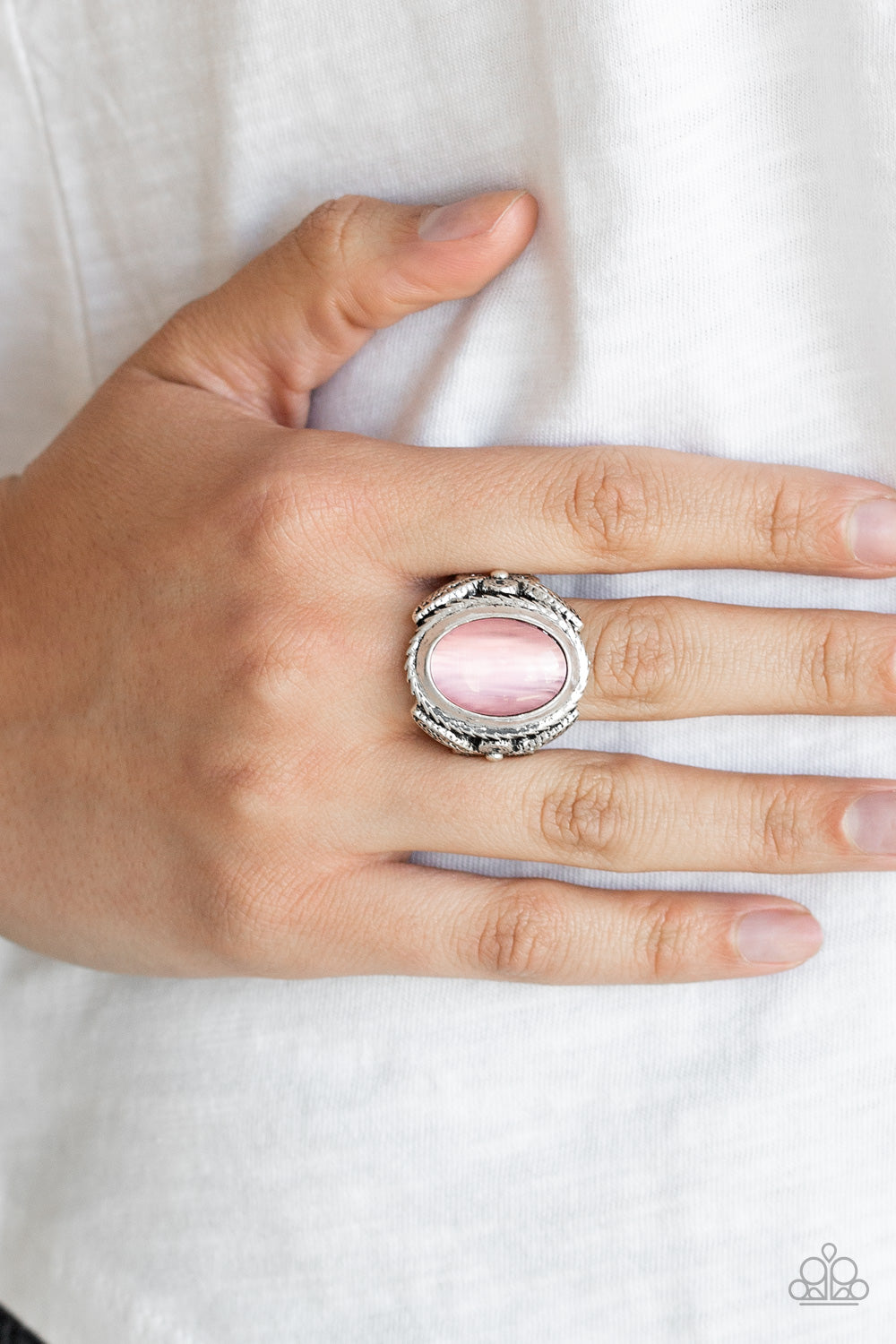 Deep Freeze- Pink and Silver Ring- Paparazzi Accessories