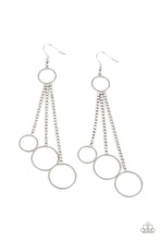 Load image into Gallery viewer, Demurely Dazzling- White and Silver Earrings- Paparazzi Accessories