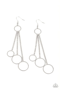 Demurely Dazzling- White and Silver Earrings- Paparazzi Accessories