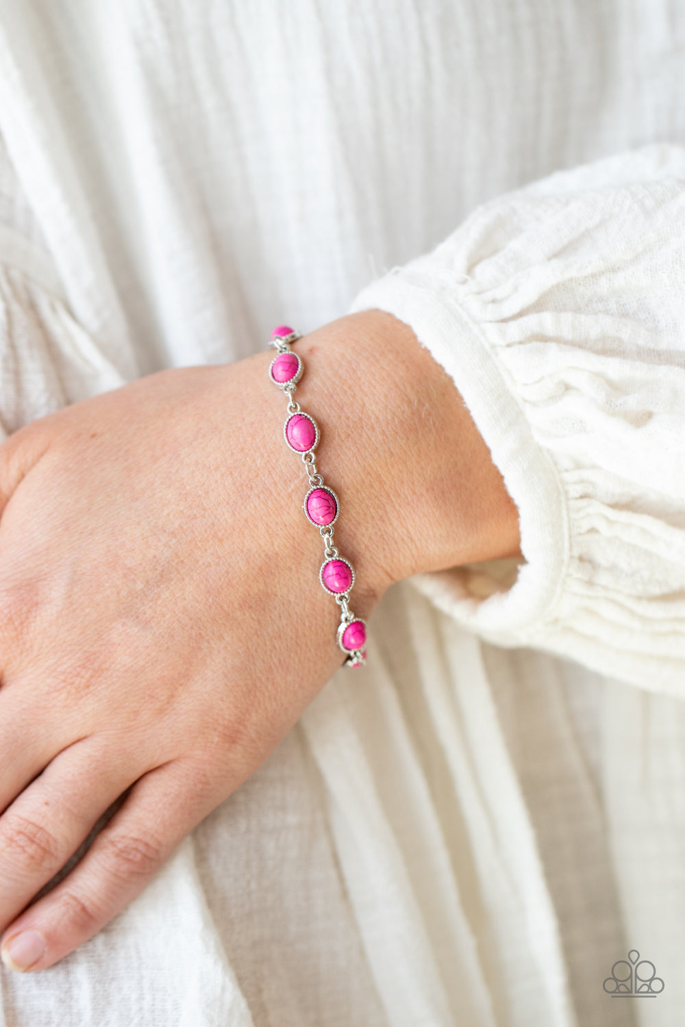 Desert Day Trip- Pink and Silver Bracelet- Paparazzi Accessories