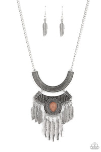Desert Devotion- Brown and Silver Necklace- Paparazzi Accessories