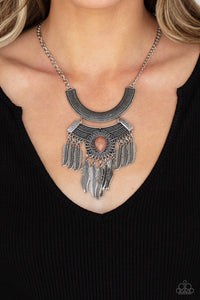 Desert Devotion- Brown and Silver Necklace- Paparazzi Accessories