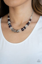 Load image into Gallery viewer, Distracted By Dazzle- Purple and Silver Necklace- Paparazzi Accessories