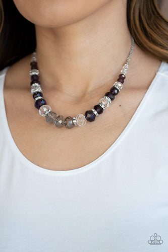 Distracted By Dazzle- Purple and Silver Necklace- Paparazzi Accessories