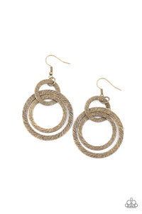 Distractingly Dizzy- Brass Earrings- Paparazzi Accessories