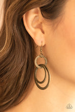 Load image into Gallery viewer, Distractingly Dizzy- Brass Earrings- Paparazzi Accessories