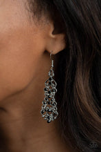 Load image into Gallery viewer, Diva Decorum- Black and Silver Earrings- Paparazzi Accessories