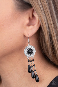 Dreams Can Come True- Black and Silver Earrings- Paparazzi Accessories