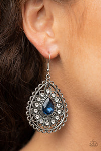 Eat, Drink, and BEAM Merry- Blue and Silver Earrings- Paparazzi Accessories