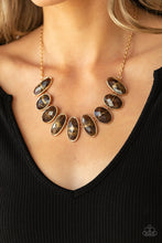 Load image into Gallery viewer, Elliptical Episode- Brown and Gold Necklace- Paparazzi Accessories