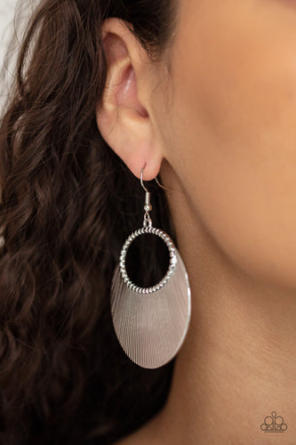 Fan Girl Glam- Silver Earrings- Paparazzi Accessories