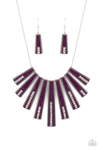 Load image into Gallery viewer, FAN-tastically Deco- Purple and Silver Necklace- Paparazzi Accessories