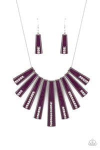 FAN-tastically Deco- Purple and Silver Necklace- Paparazzi Accessories