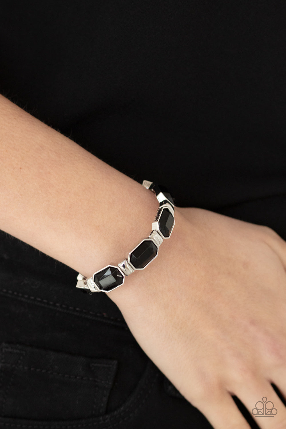 Fashion Fable- Black and Silver Bracelet- Paparazzi Accessories