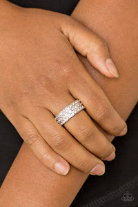 Feeling Fab-YOU-less- White and Silver Ring- Paparazzi Accessories