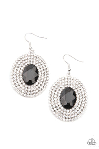 FIERCE Field- Black and Silver Earrings- Paparazzi Accessories