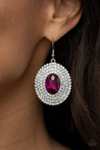FIERCE Field- Pink and Silver Earrings- Paparazzi Accessories
