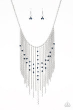 Load image into Gallery viewer, First Class Fringe- Blue and Silver Necklace- Paparazzi Accessories