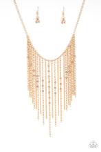 Load image into Gallery viewer, First Class Fringe- Gold Necklace- Paparazzi Accessories