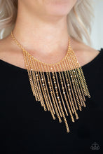 Load image into Gallery viewer, First Class Fringe- Gold Necklace- Paparazzi Accessories