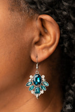 Load image into Gallery viewer, Glitzy Go-Getter- Blue and Silver Earrings- Paparazzi Accessories