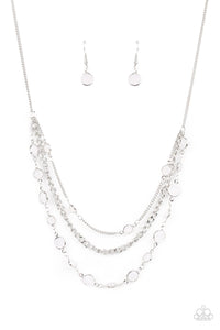 Goddess Getaway- White and Silver Necklace- Paparazzi Accessories