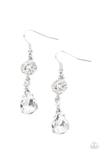 Load image into Gallery viewer, Graceful Glimmer- White and Silver Earrings- Paparazzi Accessories