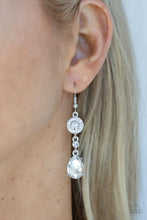 Load image into Gallery viewer, Graceful Glimmer- White and Silver Earrings- Paparazzi Accessories