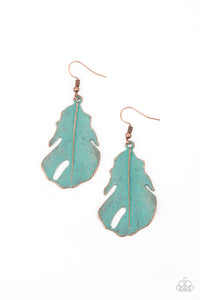 Heads QUILL Roll- Blue and Copper Earrings- Paparazzi Accessories