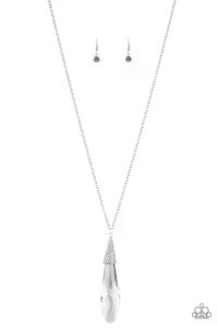Jaw-Droppingly Jealous- White and Silver Necklace- Paparazzi Accessories