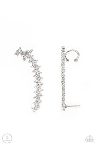 Let There Be LIGHTNING- White and Silver Earrings- Paparazzi Accessories