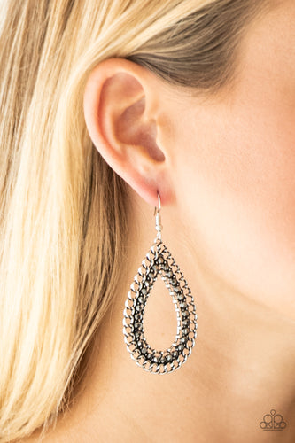 Mechanical Marvel- Silver Earrings- Paparazzi Accessories