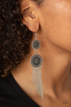 Load image into Gallery viewer, Medallion Mecca- Silver Earrings- Paparazzi Accessories