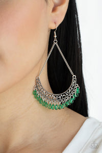 Orchard Odyssey- Green and Silver Earrings- Paparazzi Accessories